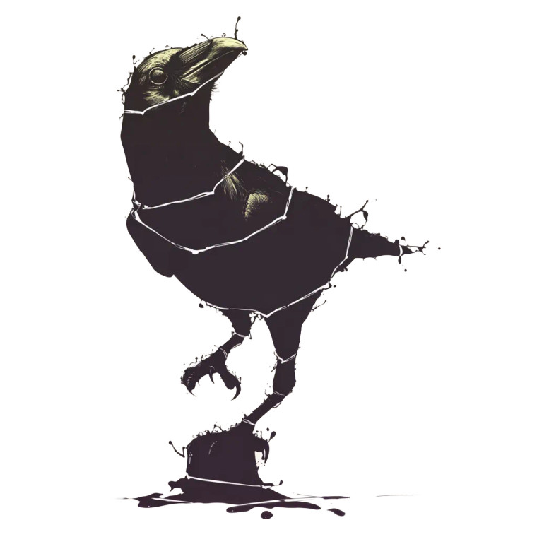 Black Crow Illustration Vinyl Car Decal Sticker – Waterproof & UV-Resistant 