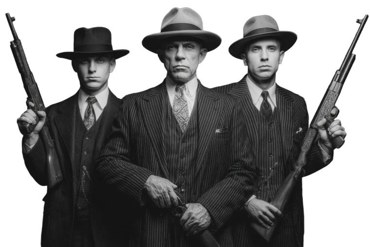 1920S Mobsters Standoff Vinyl Car Decal Sticker – Waterproof & UV-Resistant 