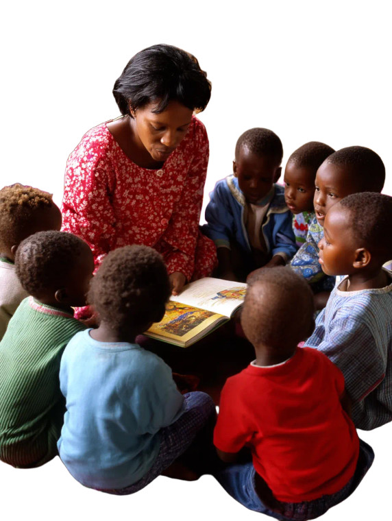 African Teacher Reading Vinyl Car Decal Sticker – Waterproof & UV-Resistant 