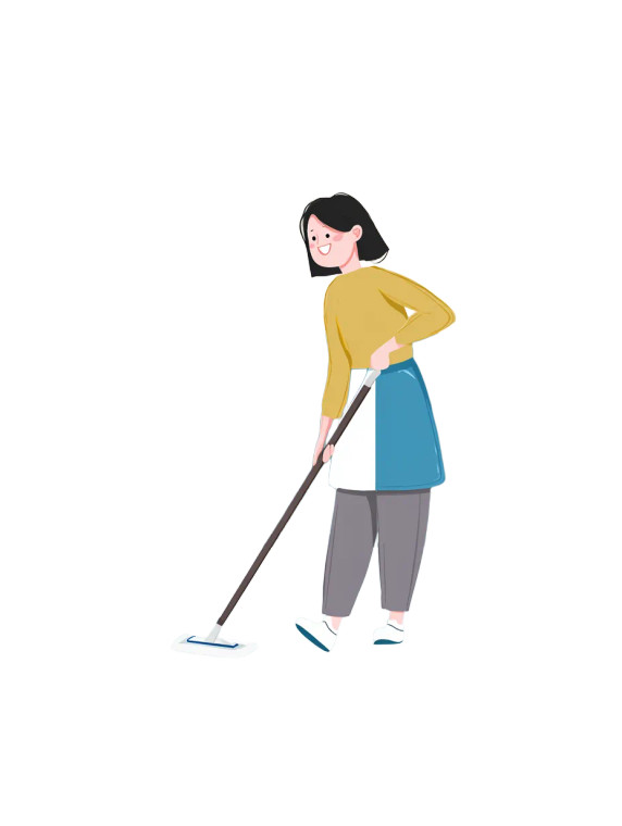 Happy Cleaning Cartoon Vinyl Car Decal Sticker – Waterproof & UV-Resistant 