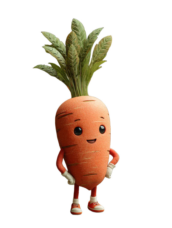 Carrot Cartoon Character Vinyl Car Decal Sticker – Waterproof & UV-Resistant 