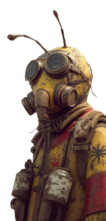 Gasmask Bee Vinyl Car Decal Sticker – Waterproof & UV-Resistant 