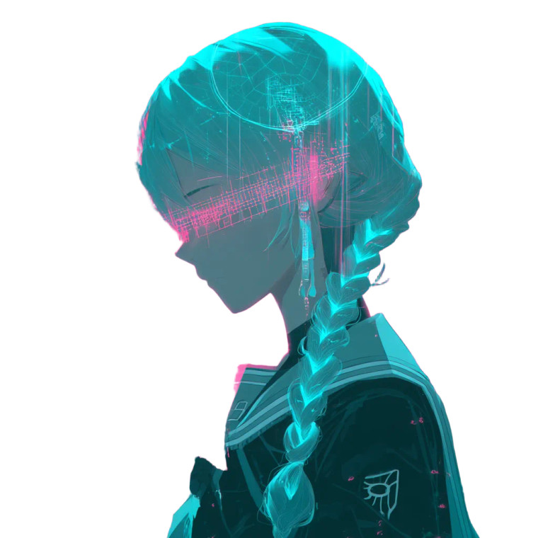 Cyber Hacker Girl Vinyl Car Decal Sticker – Waterproof & UV-Resistant 