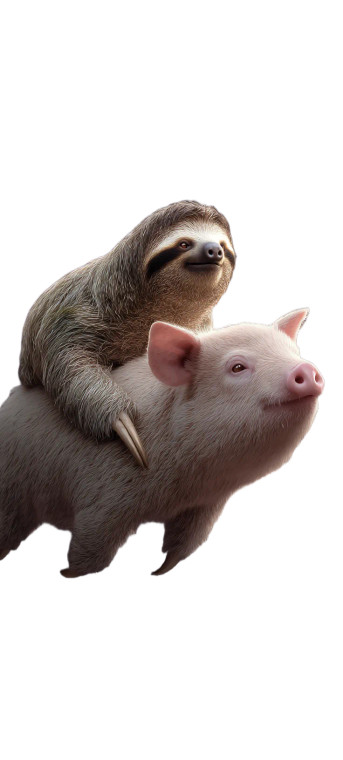 Sloth On Pig V2 Vinyl Car Decal Sticker – Waterproof & UV-Resistant 