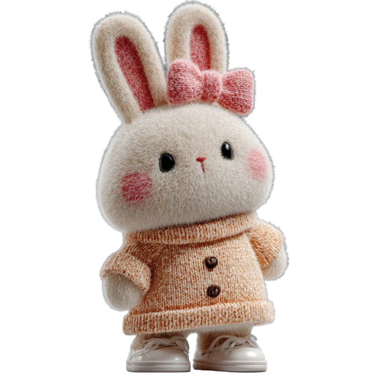 Proud Rabbit Doll Vinyl Car Decal Sticker – Waterproof & UV-Resistant 