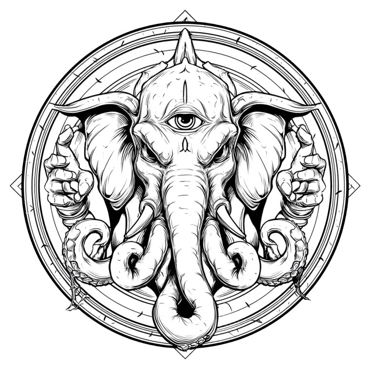 Mindflayer Ganesh Symbol Vinyl Car Decal Sticker – Waterproof & UV-Resistant 