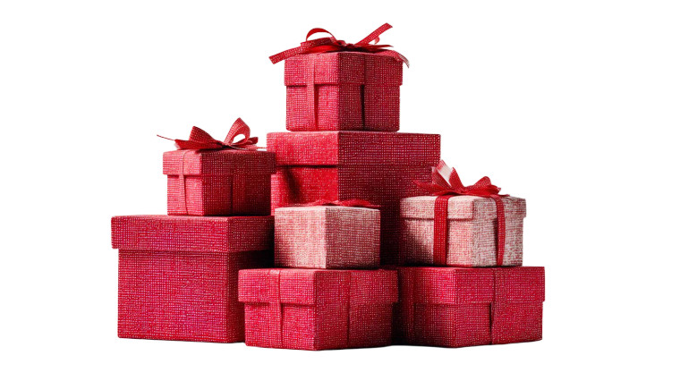 Stacked Red Gifts Vinyl Car Decal Sticker – Waterproof & UV-Resistant 