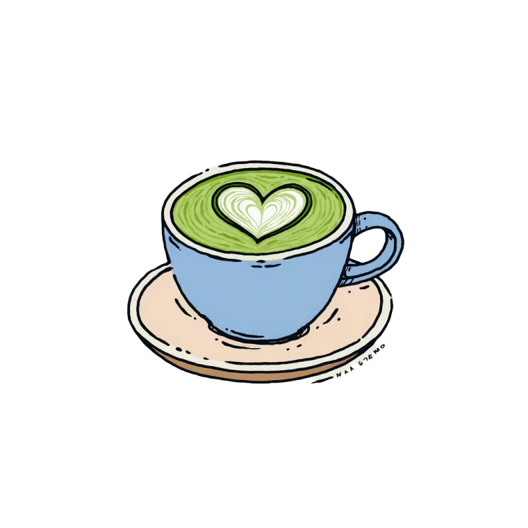 Matcha Latte Art Vinyl Car Decal Sticker – Waterproof & UV-Resistant 