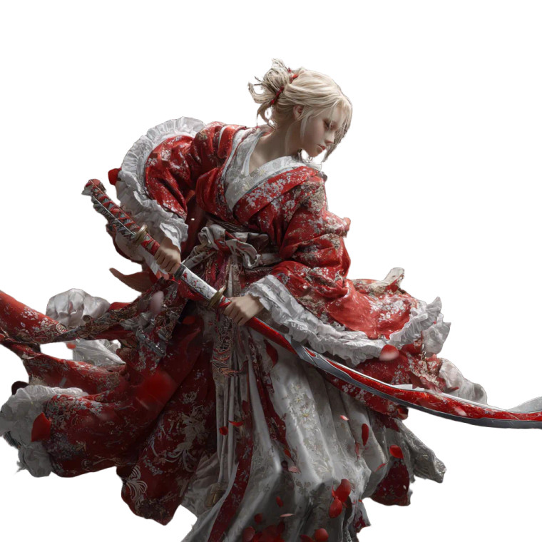 Fantasy Kimono Warrior V2 Vinyl Car Decal Sticker – Waterproof & UV-Resistant 