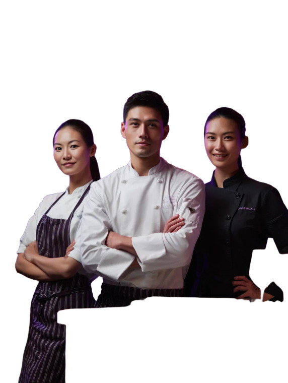 Restaurant Staff Trio Vinyl Car Decal Sticker – Waterproof & UV-Resistant 