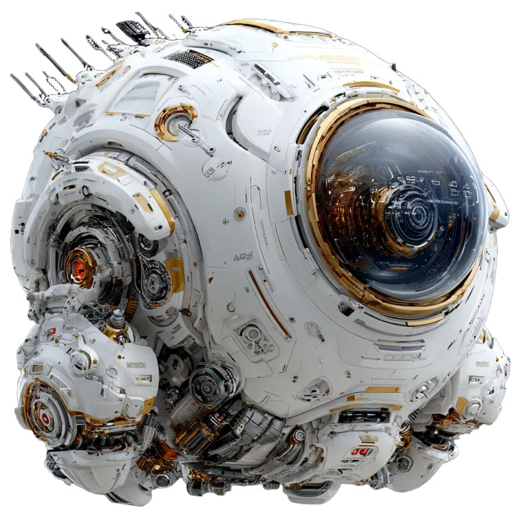 Futuristic Spherical Robot V2 Vinyl Car Decal Sticker – Waterproof & UV-Resistant 