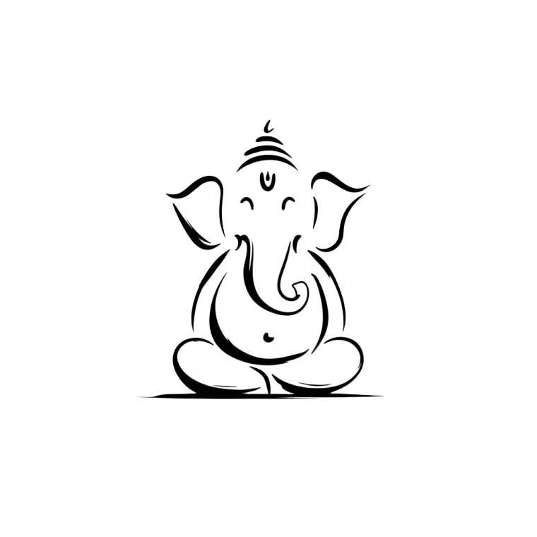 Ganesh Outline Vinyl Car Decal Sticker – Waterproof & UV-Resistant 