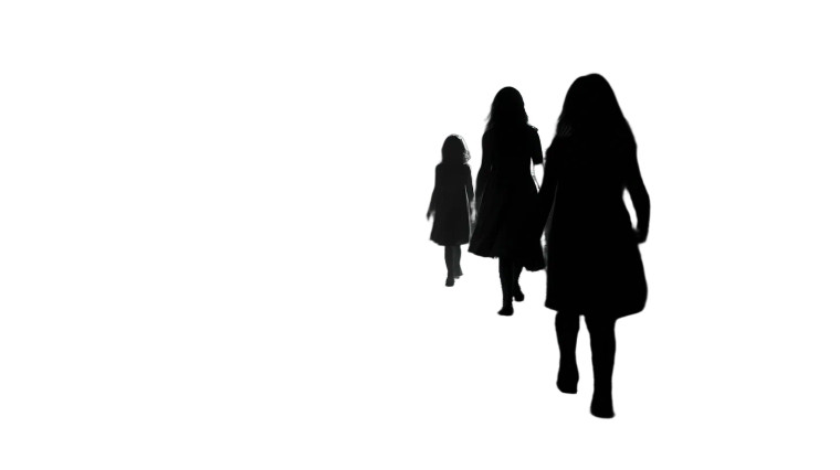 Young Girls Walking Vinyl Car Decal Sticker – Waterproof & UV-Resistant 