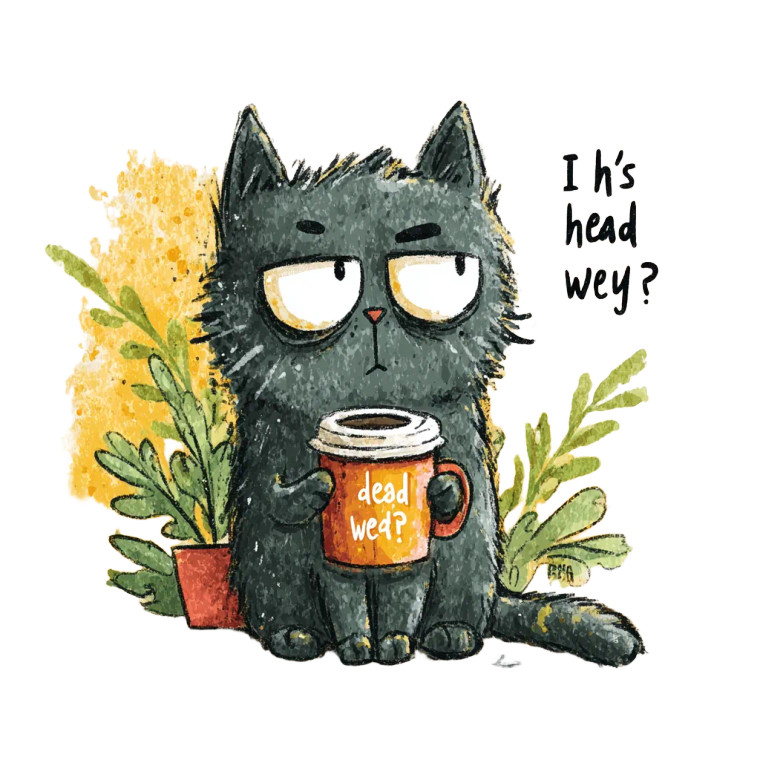 Grumpy Coffee Cat V4 Vinyl Car Decal Sticker – Waterproof & UV-Resistant 