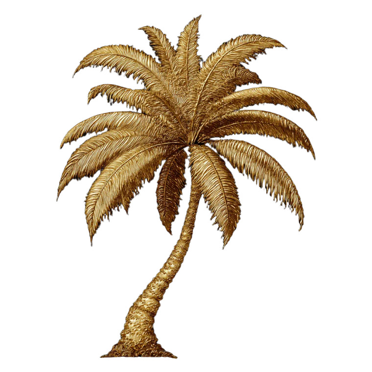 Golden Palm Tree Vinyl Car Decal Sticker – Waterproof & UV-Resistant 