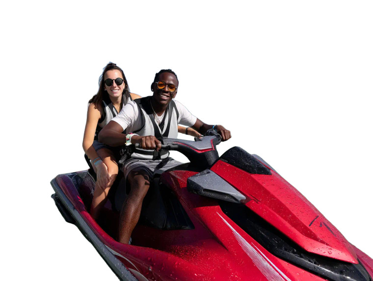 Couple On Jet Ski Vinyl Car Decal Sticker – Waterproof & UV-Resistant 
