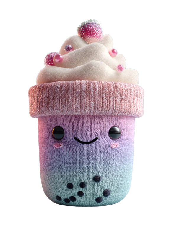 Bubble Tea Plush Vinyl Car Decal Sticker – Waterproof & UV-Resistant 