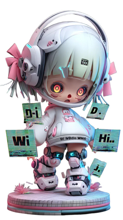 Chibi Robot Girl Vinyl Car Decal Sticker – Waterproof & UV-Resistant 