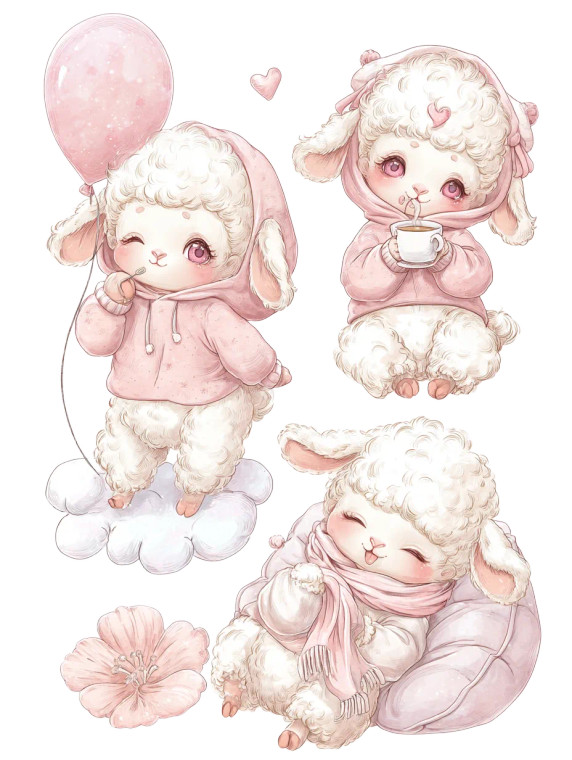 Fluffy Lamb Stickers Vinyl Car Decal Sticker – Waterproof & UV-Resistant 