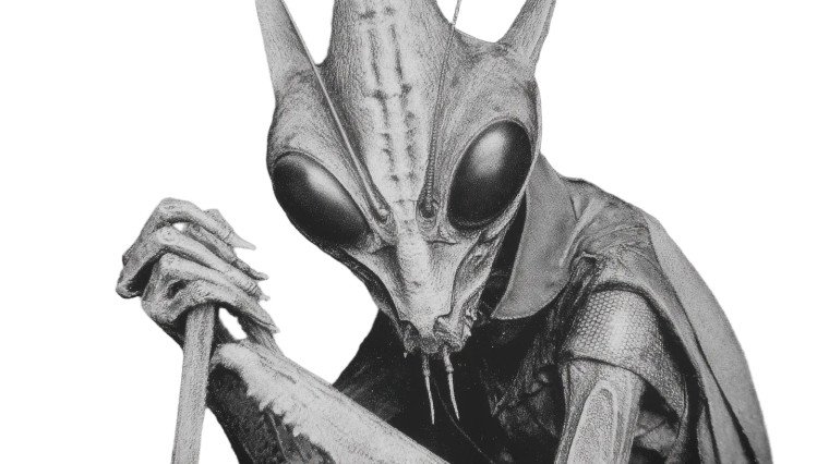 Mantis Humanoid Alien Vinyl Car Decal Sticker – Waterproof & UV-Resistant 