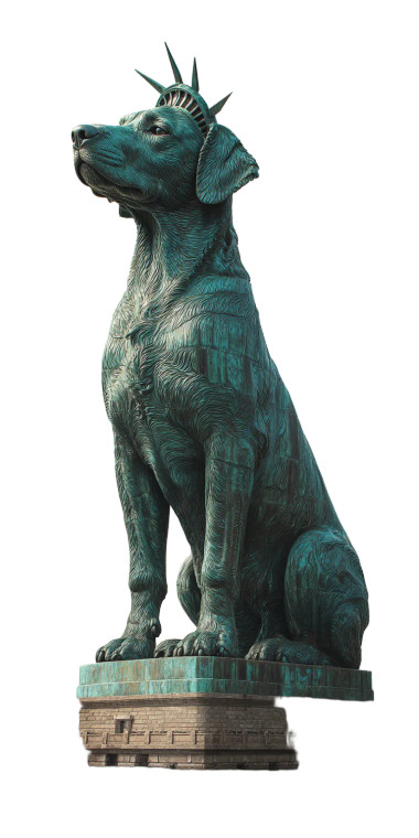 Liberty Labrador Statue Vinyl Car Decal Sticker – Waterproof & UV-Resistant 