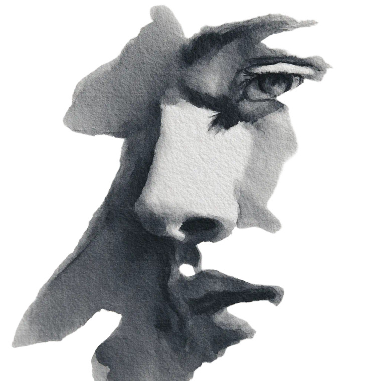 Shadowy Monotone Face Vinyl Car Decal Sticker – Waterproof & UV-Resistant 