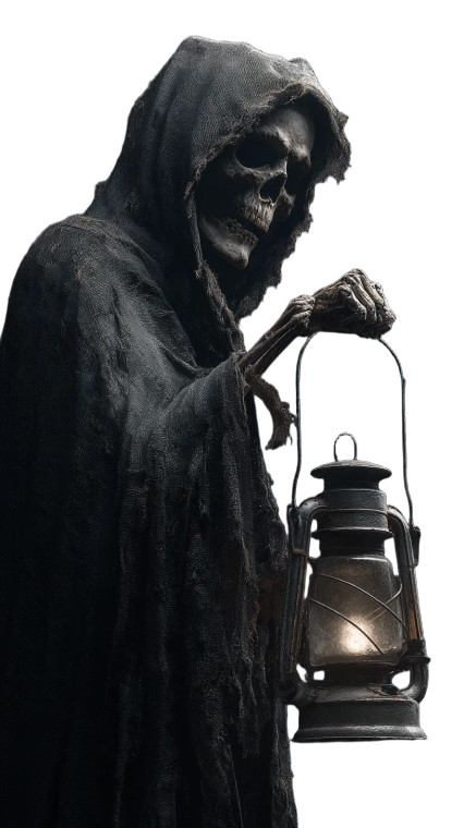 Grim Reaper Lantern Vinyl Car Decal Sticker – Waterproof & UV-Resistant 