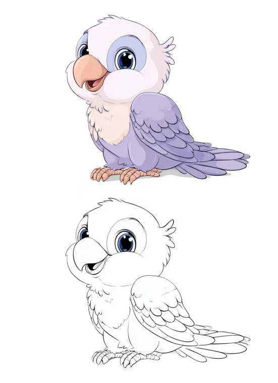 Baby Parrot Coloring Vinyl Car Decal Sticker – Waterproof & UV-Resistant 