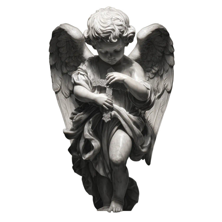 Cherub Angel Cross Vinyl Car Decal Sticker – Waterproof & UV-Resistant 