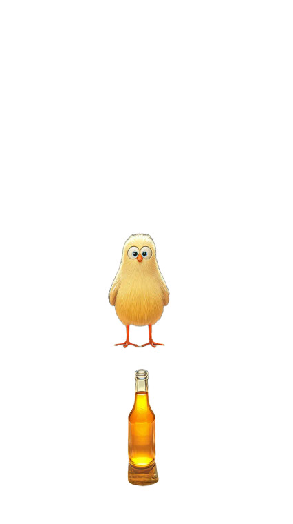 Fluffy Yellow Chicken V2 Vinyl Car Decal Sticker – Waterproof & UV-Resistant 