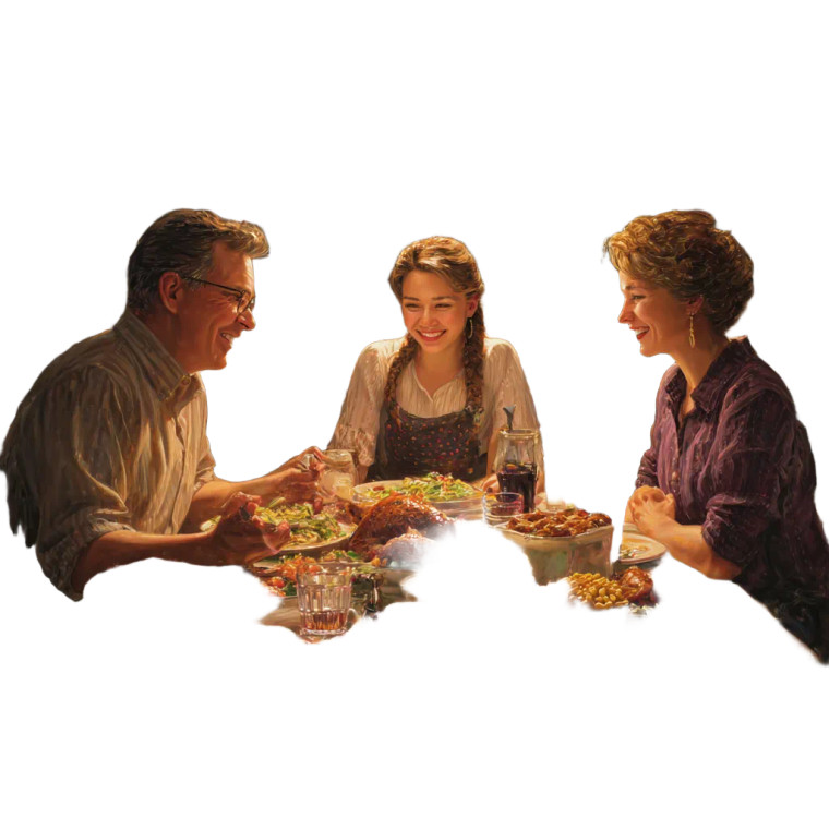Family Dinner Together Vinyl Car Decal Sticker – Waterproof & UV-Resistant 