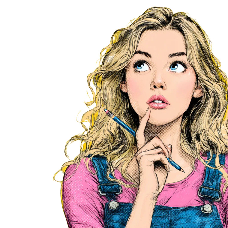 Teen Girl Illustration Vinyl Car Decal Sticker – Waterproof & UV-Resistant 