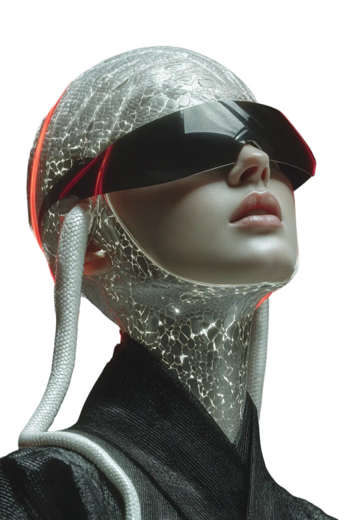 Futuristic Cybernetic Deity Vinyl Car Decal Sticker – Waterproof & UV-Resistant 