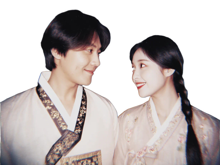 Korean Couple Hanbok Vinyl Car Decal Sticker – Waterproof & UV-Resistant 