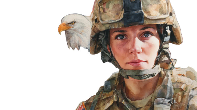 Female Soldier Portrait Vinyl Car Decal Sticker – Waterproof & UV-Resistant 