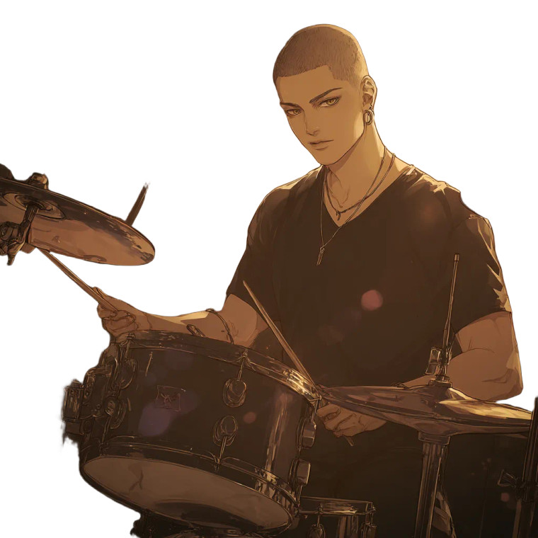 Drummer On Stage Vinyl Car Decal Sticker – Waterproof & UV-Resistant 