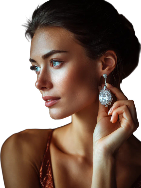 Woman With Ear Jewel Vinyl Car Decal Sticker – Waterproof & UV-Resistant 