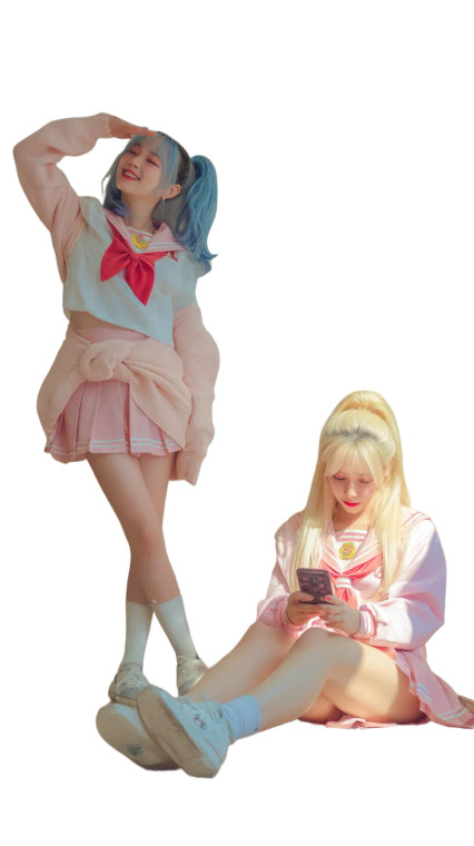 Cheerful Anime Duo V2 Vinyl Car Decal Sticker – Waterproof & UV-Resistant 