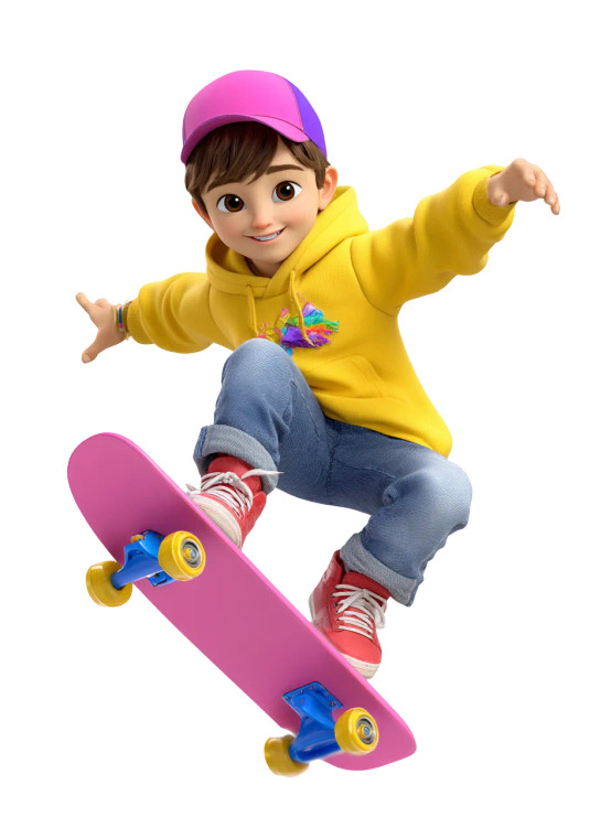 Cartoon Skateboard Boy Vinyl Car Decal Sticker – Waterproof & UV-Resistant 