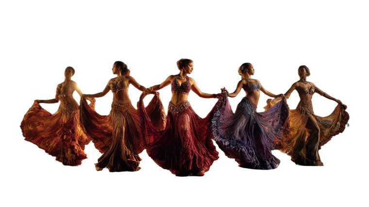 Belly Dancers Unison Vinyl Car Decal Sticker – Waterproof & UV-Resistant 