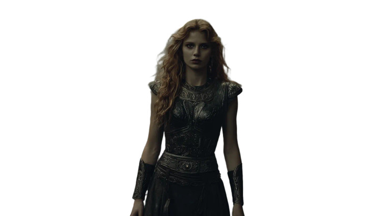 Medieval Warrior Woman V8 Vinyl Car Decal Sticker – Waterproof & UV-Resistant 