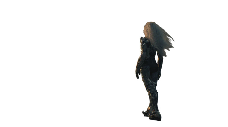 Futuristic Warrior Woman V12 Vinyl Car Decal Sticker – Waterproof & UV-Resistant 