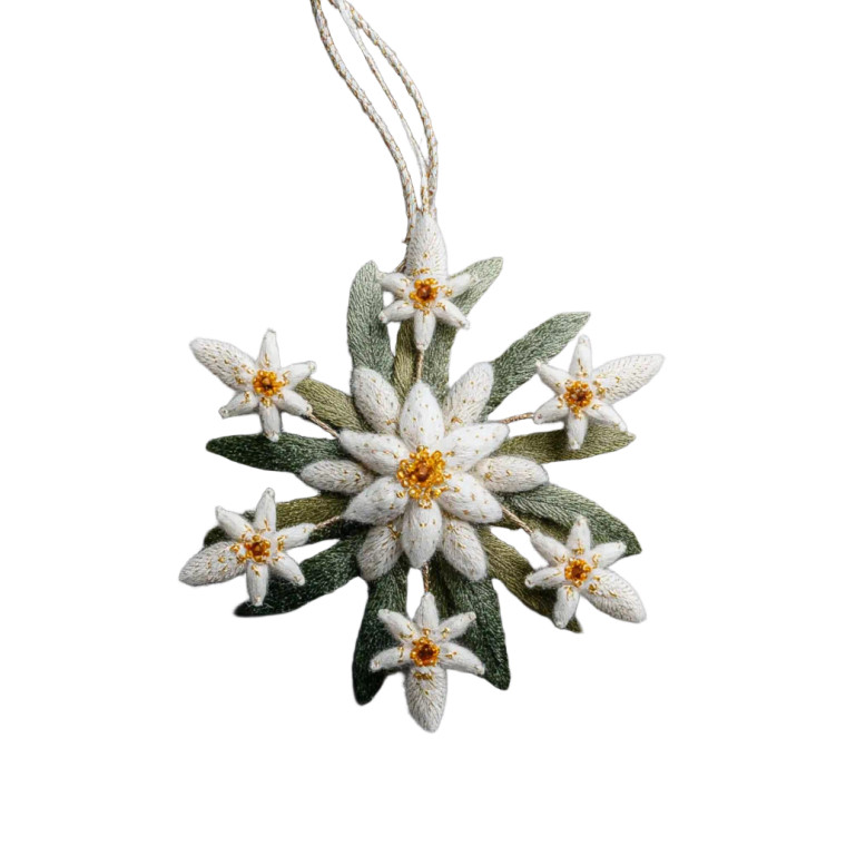 Edelweiss Ornament Vinyl Car Decal Sticker – Waterproof & UV-Resistant 