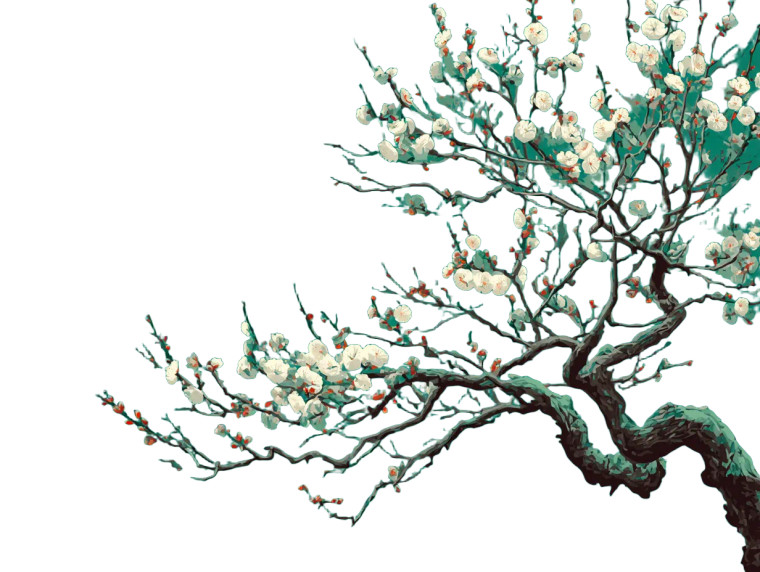 Plum Blossom Tree V2 Vinyl Car Decal Sticker – Waterproof & UV-Resistant 