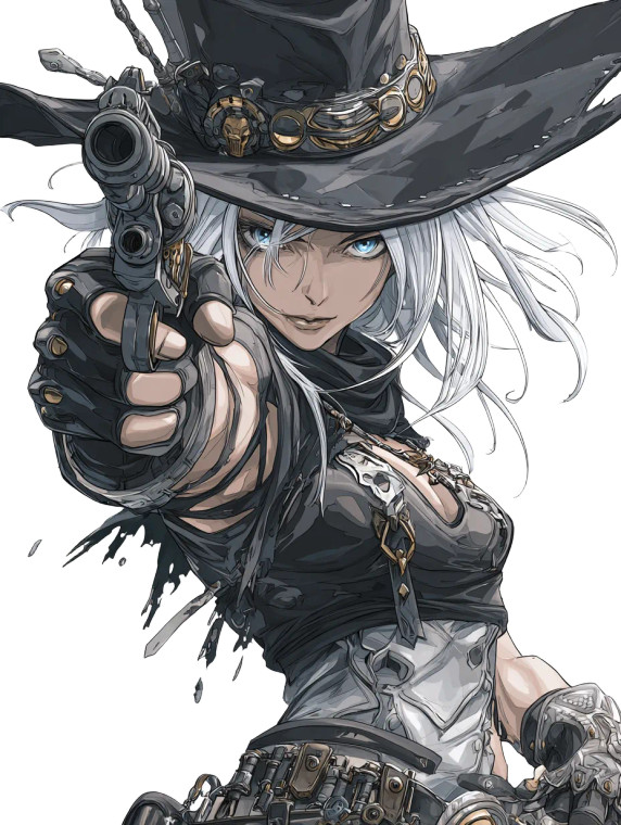 Steampunk Gunslinger V2 Vinyl Car Decal Sticker – Waterproof & UV-Resistant 