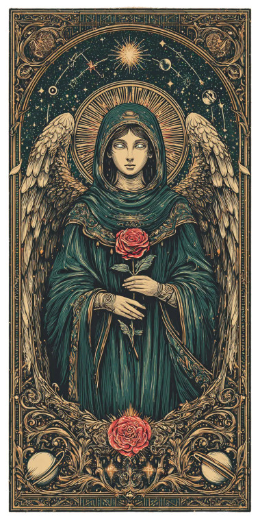 Archangel Haniel Illustration Vinyl Car Decal Sticker – Waterproof & UV-Resistant 