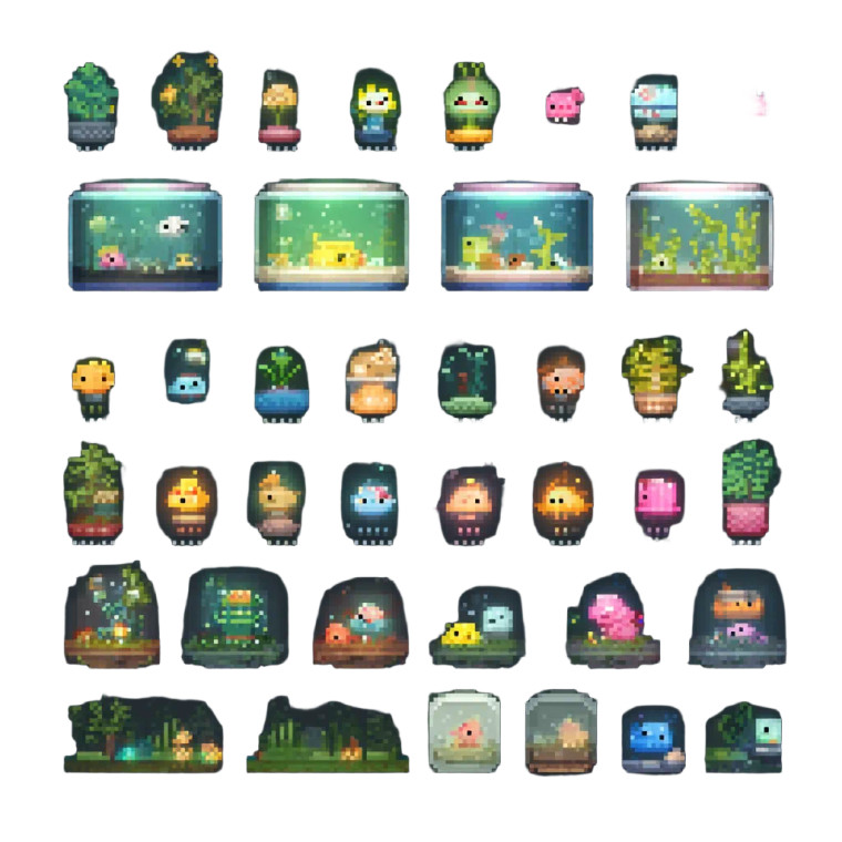 Pixel Aquarium Vinyl Car Decal Sticker – Waterproof & UV-Resistant 