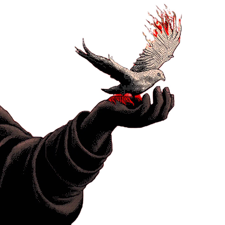Flaming Bird Hand Vinyl Car Decal Sticker – Waterproof & UV-Resistant 