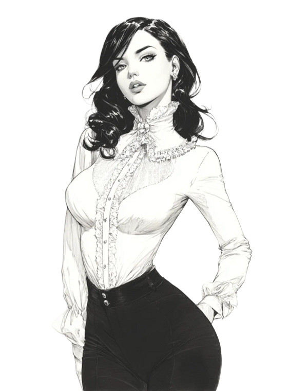 Gothic Woman Illustration Vinyl Car Decal Sticker – Waterproof & UV-Resistant 