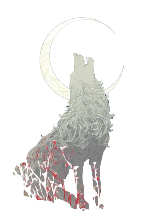 Wolf On Moon Vinyl Car Decal Sticker – Waterproof & UV-Resistant 